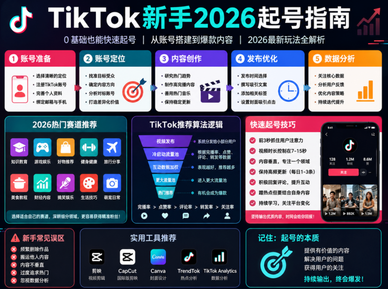 TikTok新手2026起号指南:从注册到涨粉,我把踩过的坑全说出来 TikTok新手2026起号指南:从注册到涨粉,我把踩过的坑全说出来