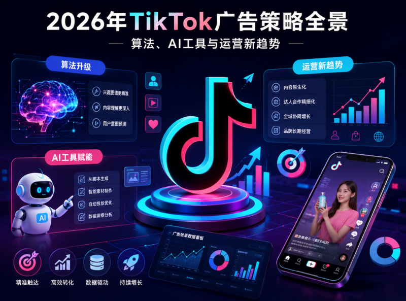 2026年TikTok广告策略全景:算法、AI工具与运营新趋势 2026年TikTok广告策略全景:算法、AI工具与运营新趋势
